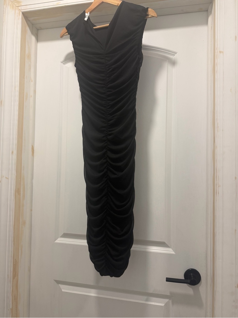 Bar III Black Ruched Midi Dress